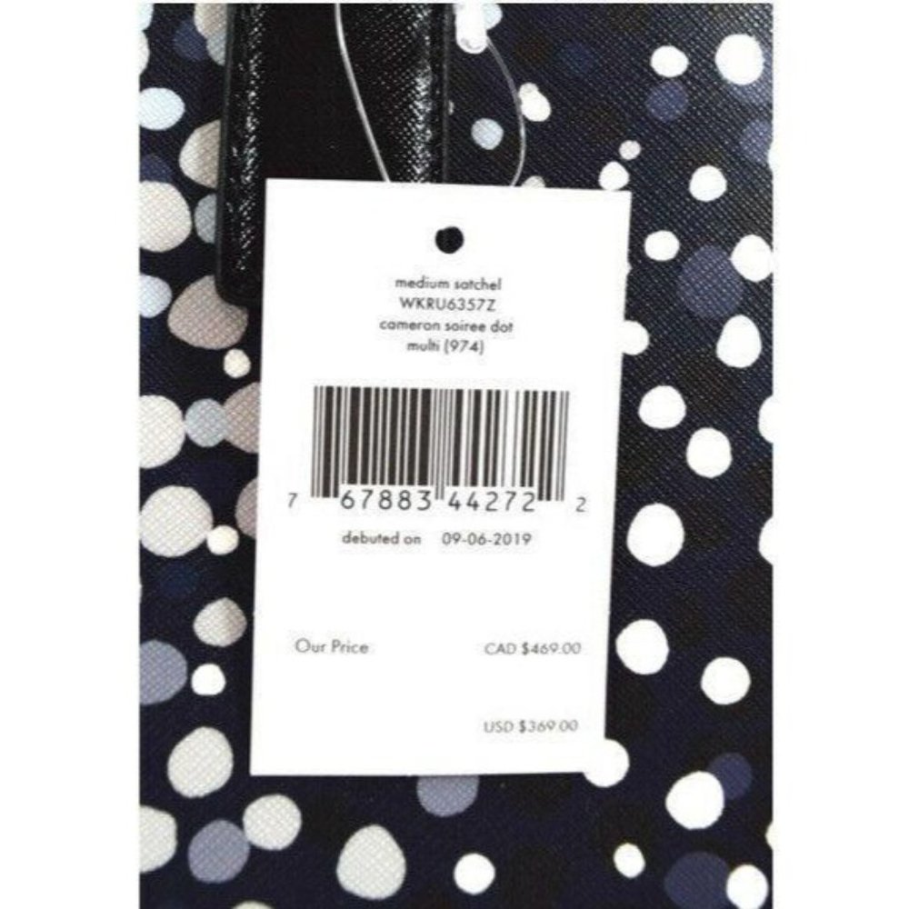 NWT Kate Spade Cameron Soiree Dot Medium Satchel women’s purse - Picture 3 of 7